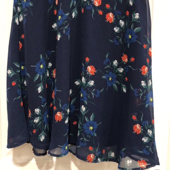 Lulus Floral Dark Navy Blue Midi Dress - Picture 8 of 14